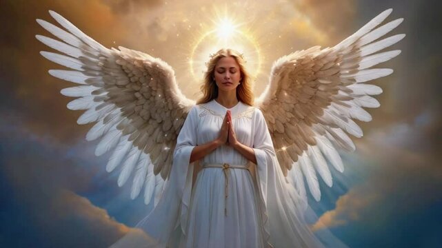 angel and archangel blessing, healing, protection and meditation, 4k High-Quality Wallpaper Background Animation Video
