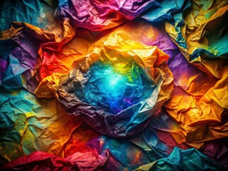 Wide-Angle Fantasy Crumpled Paper Abstract Background - Magical Texture