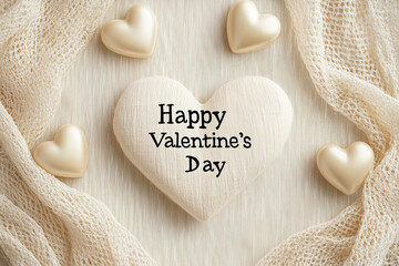 Heart-shaped decor and love symbols celebrate Valentine's Day with warmth and elegance