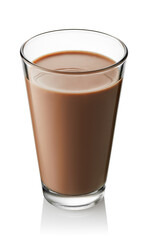 glass of hot chocolate isolated on white