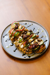 Mediterranean Flatbread with Feta and Grilled Vegetables