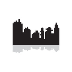 Fototapeta premium Modern City skyline illustration in flat design