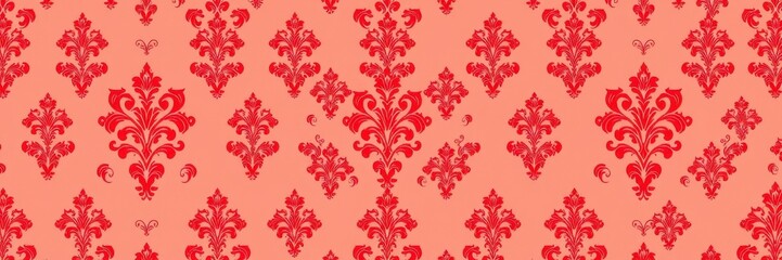 Elegant and sophisticated red damask pattern background for design projects, background, pattern, decorative