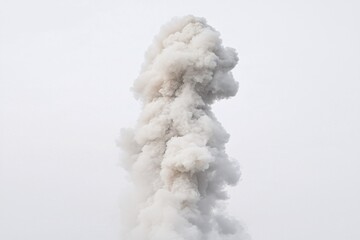 White Smoke Plume Against Bright Sky Pollution Industry