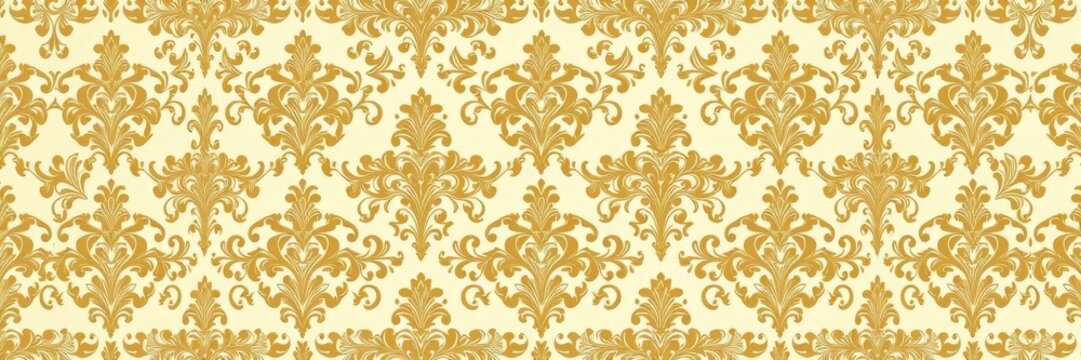 Elegant damask seamless vector pattern in red and gold tones, pattern, intricate, regal