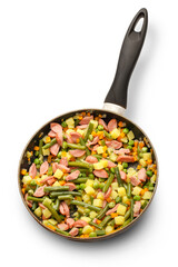 Vegetables with sausages