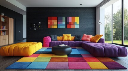 modern colorful living room
