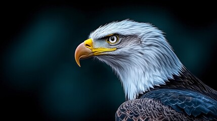 Obraz premium Majestic Bald Eagle Profile Wildlife Bird Nature Photography