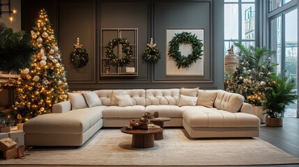 Christmas livingroom christmas decoration furniture.