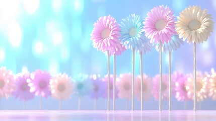Obraz premium Pastel Flower Background Soft Dreamy Floral Design