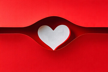 Valentine's Day background with heart cutout.