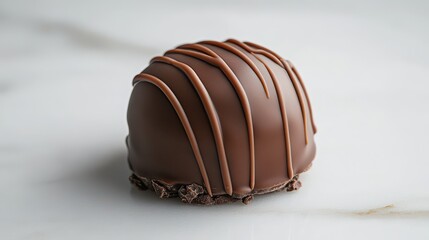 Obraz premium Chocolate isolated on a white surface is seen.