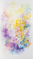 Obraz premium Vibrant Floral Fantasy, Abstract Watercolor Garden