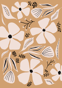 Hand drawn flower pattern