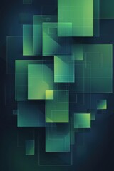 Fototapeta premium Abstract green and blue geometric shapes in a modern digital design