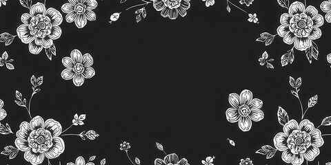 Seamless charcoal small floral elements design with intricate hand drawn details for wallpaper, textiles, and stationery, stationery, intricate, charcoal
