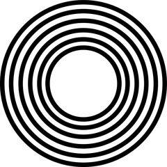 Fototapeta premium Round black design element on a white background from parallel lines Vector illustration.