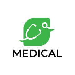 Logo for health care stethoscope. Medical health care logo design.