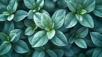Mint leaves top view, created with Generative AI technology, PNG