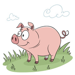 pig with a leaf