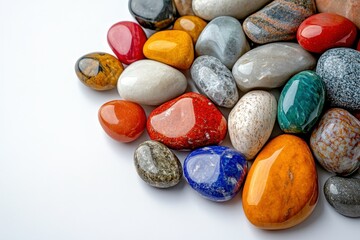 Colorful Collection of Smooth Pebbles and Stones