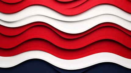 Naklejka premium Wave-like National Flag Themed Abstract 3D Design Pattern Background with Ample Copy Space