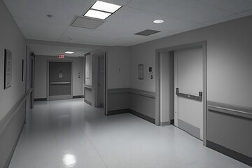 Quiet Hallway of a Modern Medical Facility