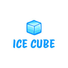 Ice cube logo design template.