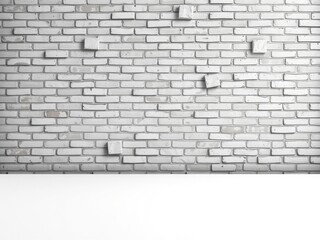 White brick wall background with clean and minimalist aesthetic, space, white