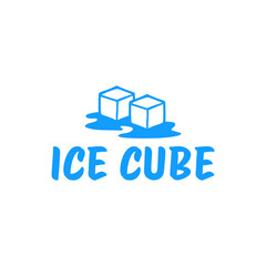 Ice cube logo design template.