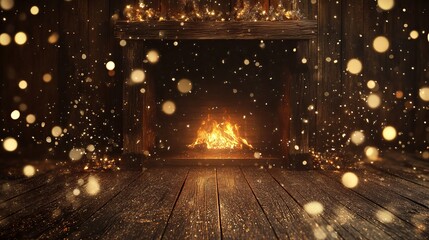 Christmas concept with fireplace