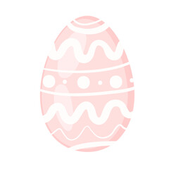 Cute hand painted easter egg isolated on white background. Design elements for easter holiday cards. Pastel easter egg with different patterns