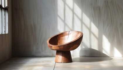 Wooden armchair on a white background. 3d render.