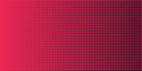 Gradient halftone dots background. Pop art template. Red texture. Vector illustration