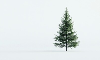 Obraz premium Isolated tiny spruce tree on white backgrund