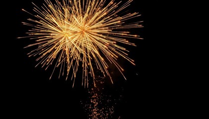 Obraz premium New Year - Gold Fireworks In The Night Sky 