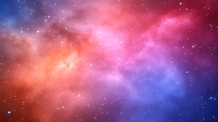 A vibrant nebula displays cosmic colors and starlight