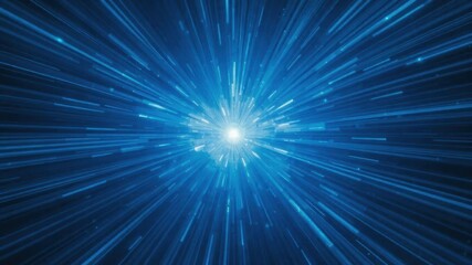 Obraz premium Abstract blue glowing light rays background, ideal for text overlay, template,electric,bright