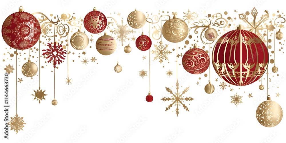 Poster set of christmas ornaments