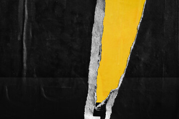 Old ripped torn blank grunge posters backgrounds creased crumpled paper backdrop surface placard...