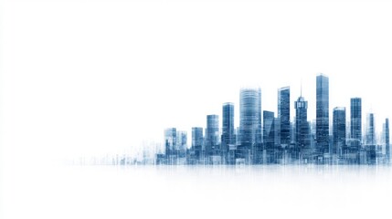 Fototapeta premium Modern Cityscape Silhouette Urban Skyline Architectural Design 4K HDR