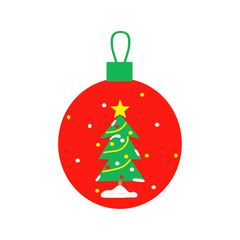 Ball, Christmas tree toy, holiday decoration, bright colored picture, transparent background.