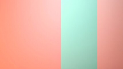 Obraz premium Smooth Pastel Gradient Blending Peach and Mint Green Tones Abstract Background