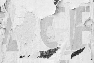 Old ripped torn blank black and white posters textures backgrounds grunge creased crumpled paper...