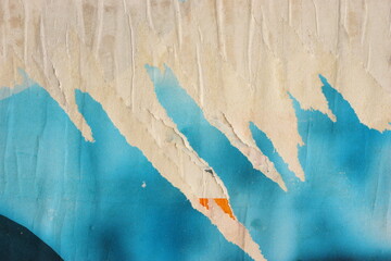 Old ripped torn blank grunge posters backgrounds creased crumpled paper backdrop surface placard...