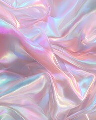 Obraz premium Holographic textile texture in soft fabric indoor setting abstract shimmering colors close-up view