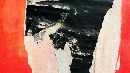 Old ripped torn blank grunge posters backgrounds creased crumpled paper backdrop surface placard...
