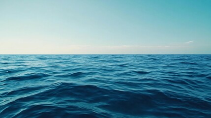 Fototapeta premium Serene Turquoise Waves Rolling Across Tranquil Open Ocean Horizon