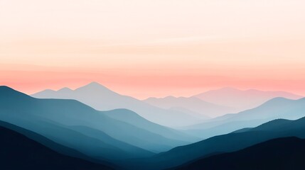 Fototapeta premium Majestic Mountain Range Sunrise with Serene Pastel Sky Tones