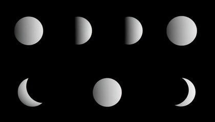 Icon set of moon shapes